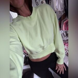 Women's Lime Green Cropped Sweatshirt